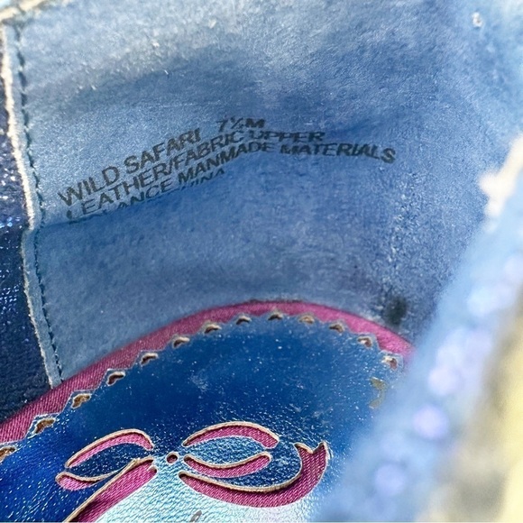 Poetic Licence "Wild Safari" Oxford Saddle Bootie Green & Brown Wedge - Picture 7 of 7